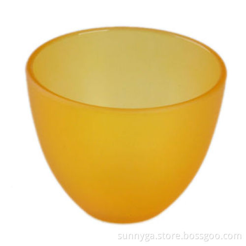 6oz glass candle holder with frosted and spray color